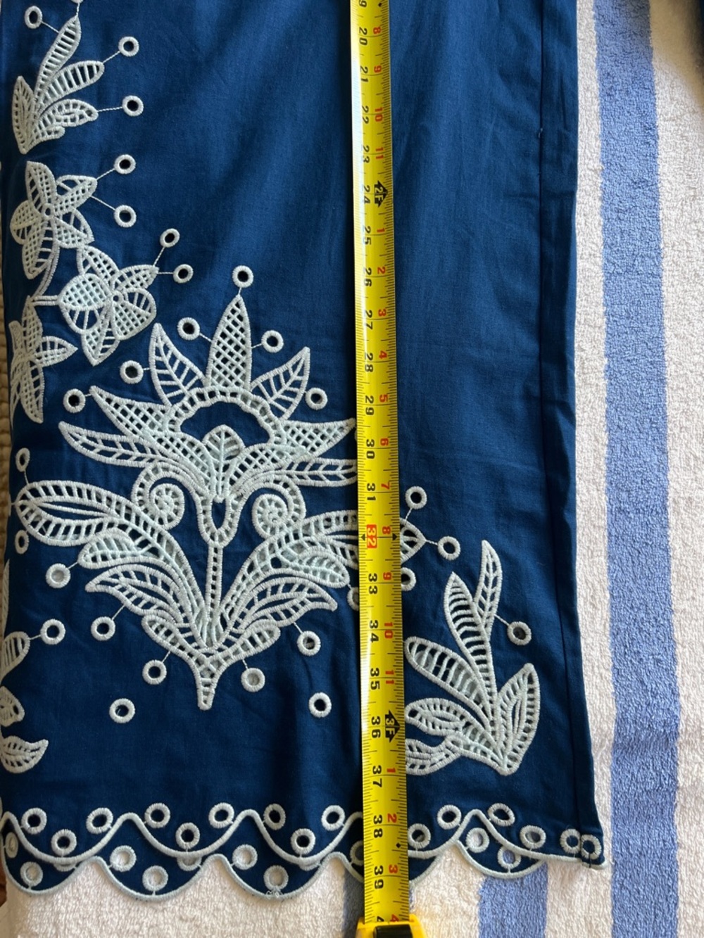 FARM Rio x Anthropologie Blue Embroidered Wide-Leg Pants Size Medium NWT - Picture 15 of 15